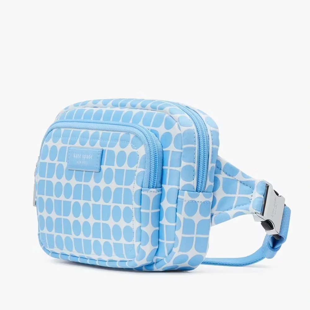 Kate Spade Noel Jacquard Belt Bag Astral Blue  NWT